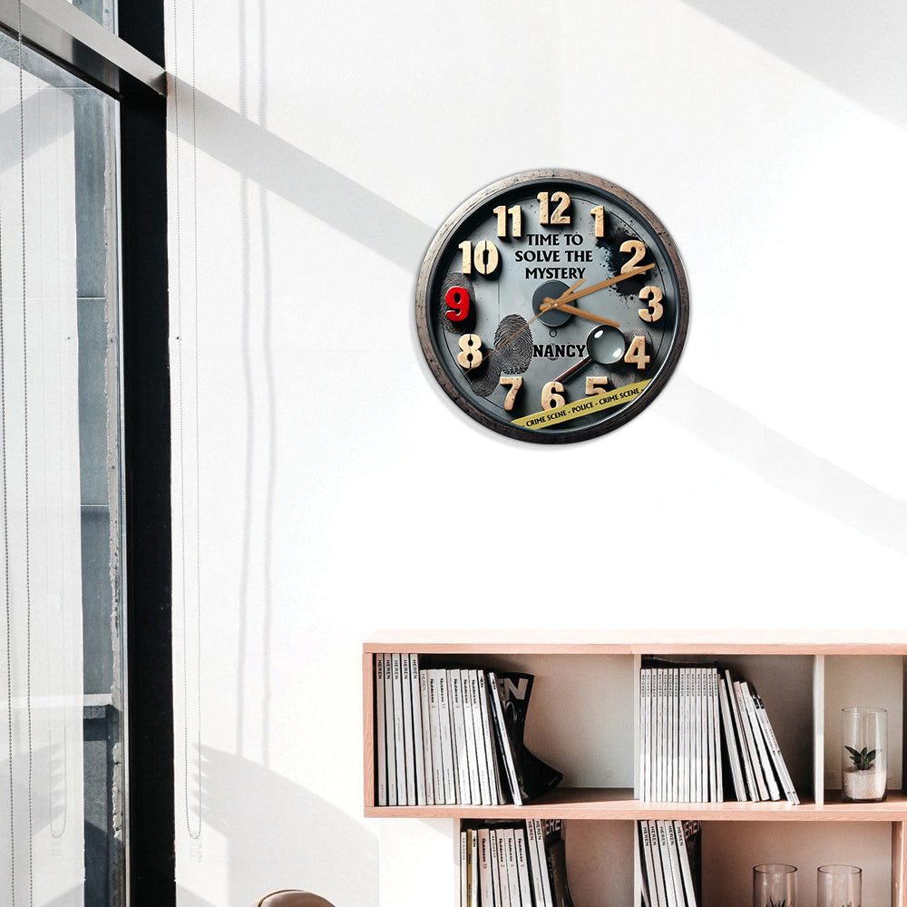 Time To Solve The Mystery - Personalized Wall Clock