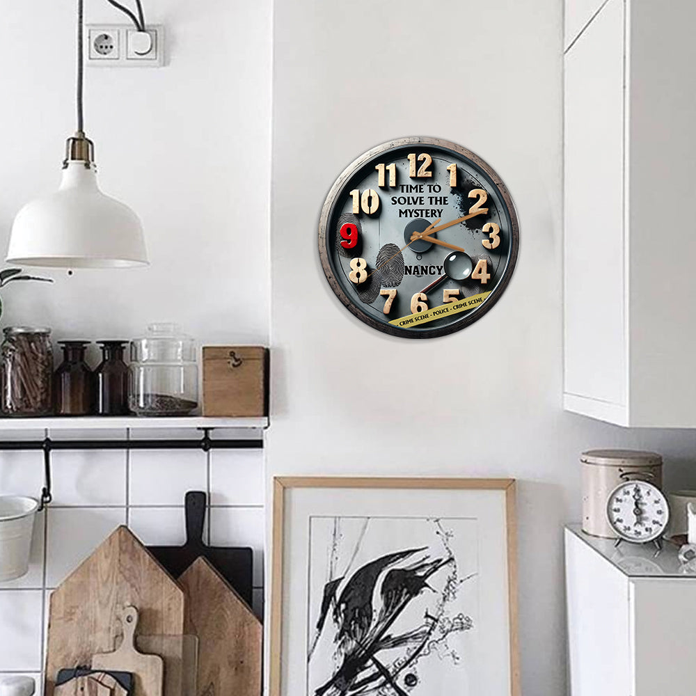 Time To Solve The Mystery - Personalized Wall Clock