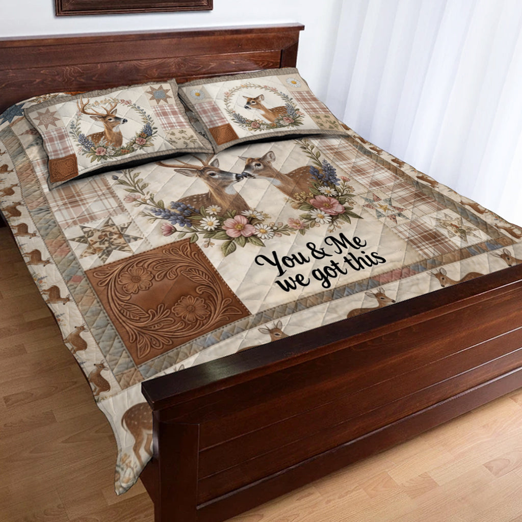 You & Me We Got This - Personalized Hunting Quilt Set