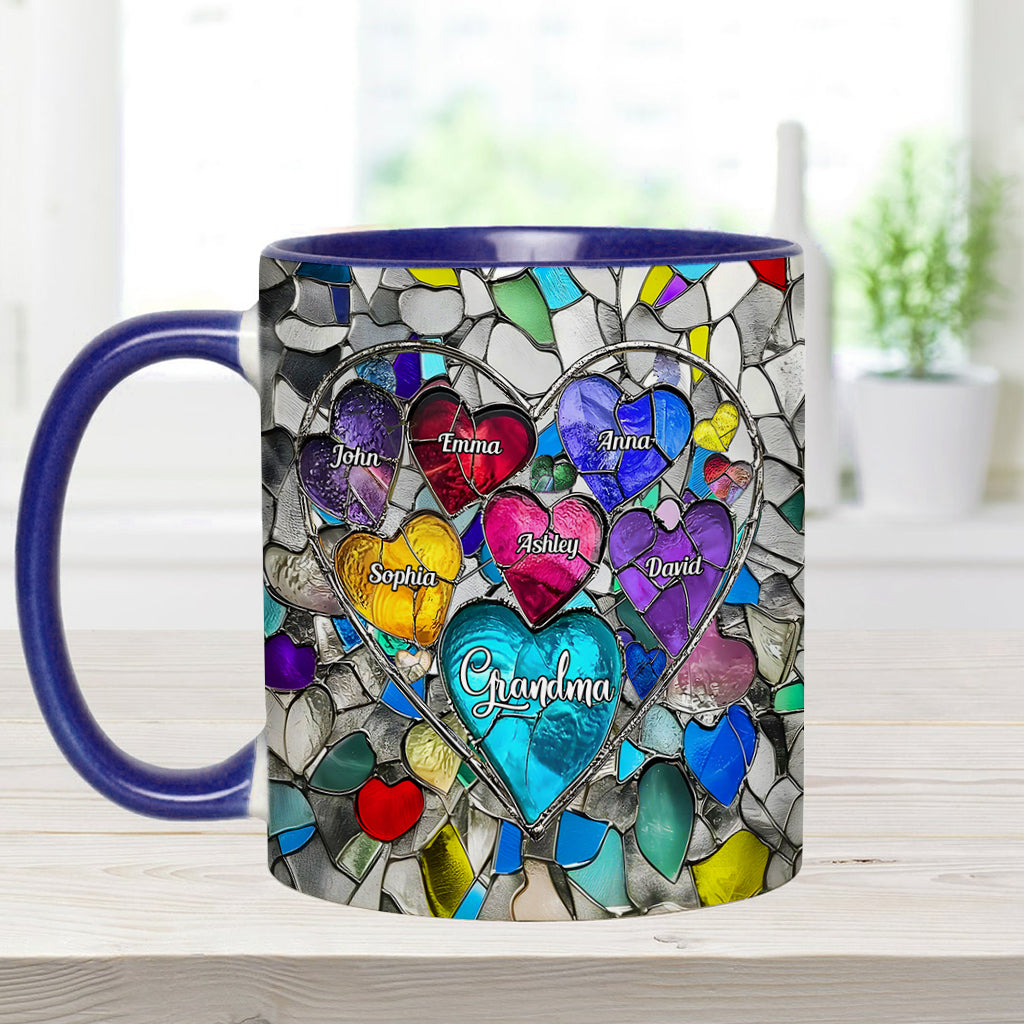 Grandma's Mom's Sweethearts - Personalized Grandma Accent Mug