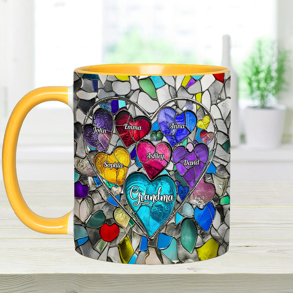 Grandma's Mom's Sweethearts - Personalized Grandma Accent Mug