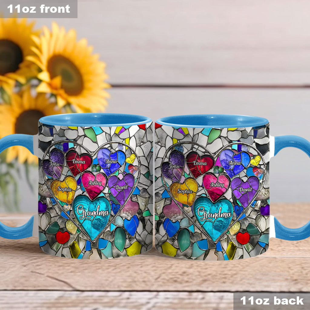 Grandma's Mom's Sweethearts - Personalized Grandma Accent Mug