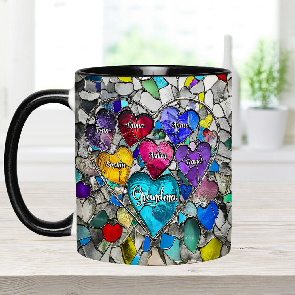 Grandma's Mom's Sweethearts - Personalized Grandma Accent Mug