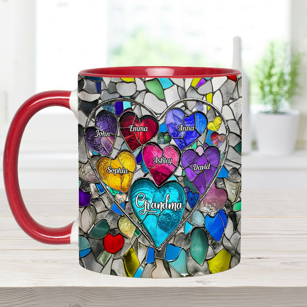 Grandma's Mom's Sweethearts - Personalized Grandma Accent Mug