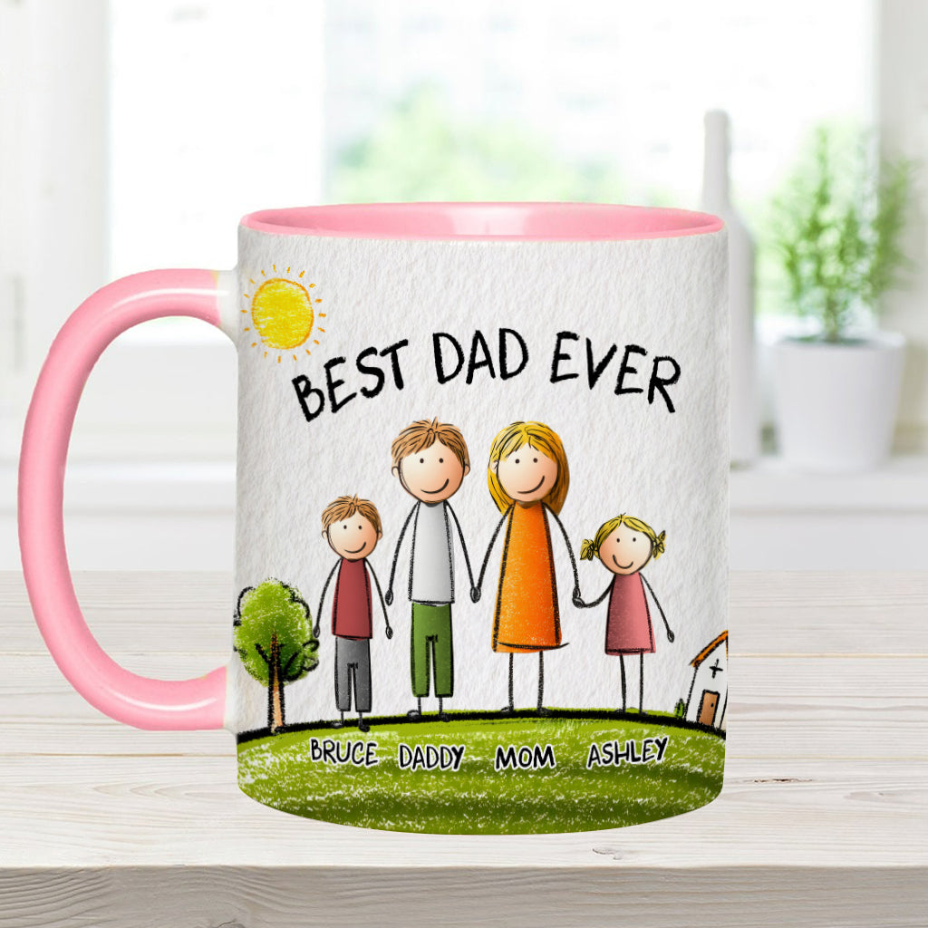 Best Dad Ever - Personalized Father Accent Mug