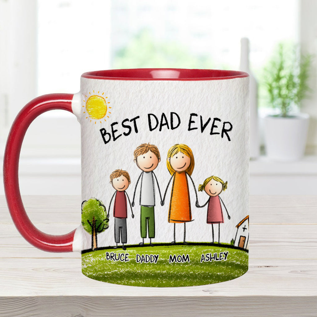 Best Dad Ever - Personalized Father Accent Mug