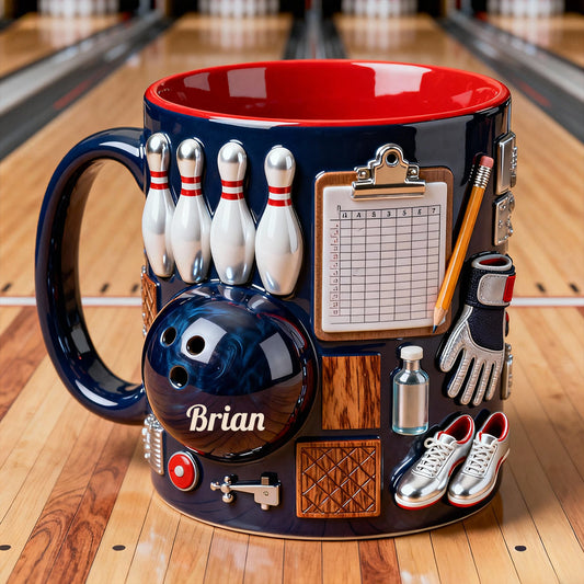 Love Bowling - Personalized Bowling Accent Mug & Coaster