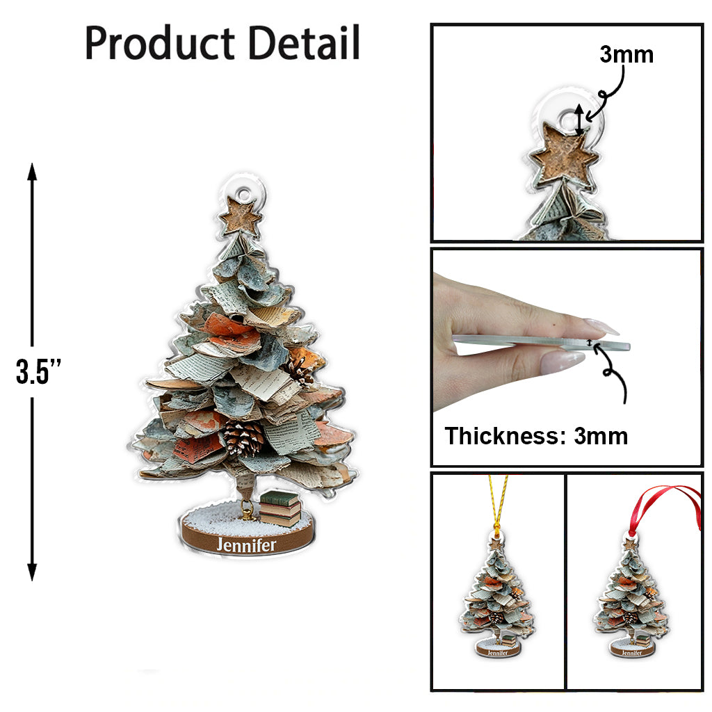 Joyeux Noël aux amoureux des livres ! Ornement de livre personnalisé