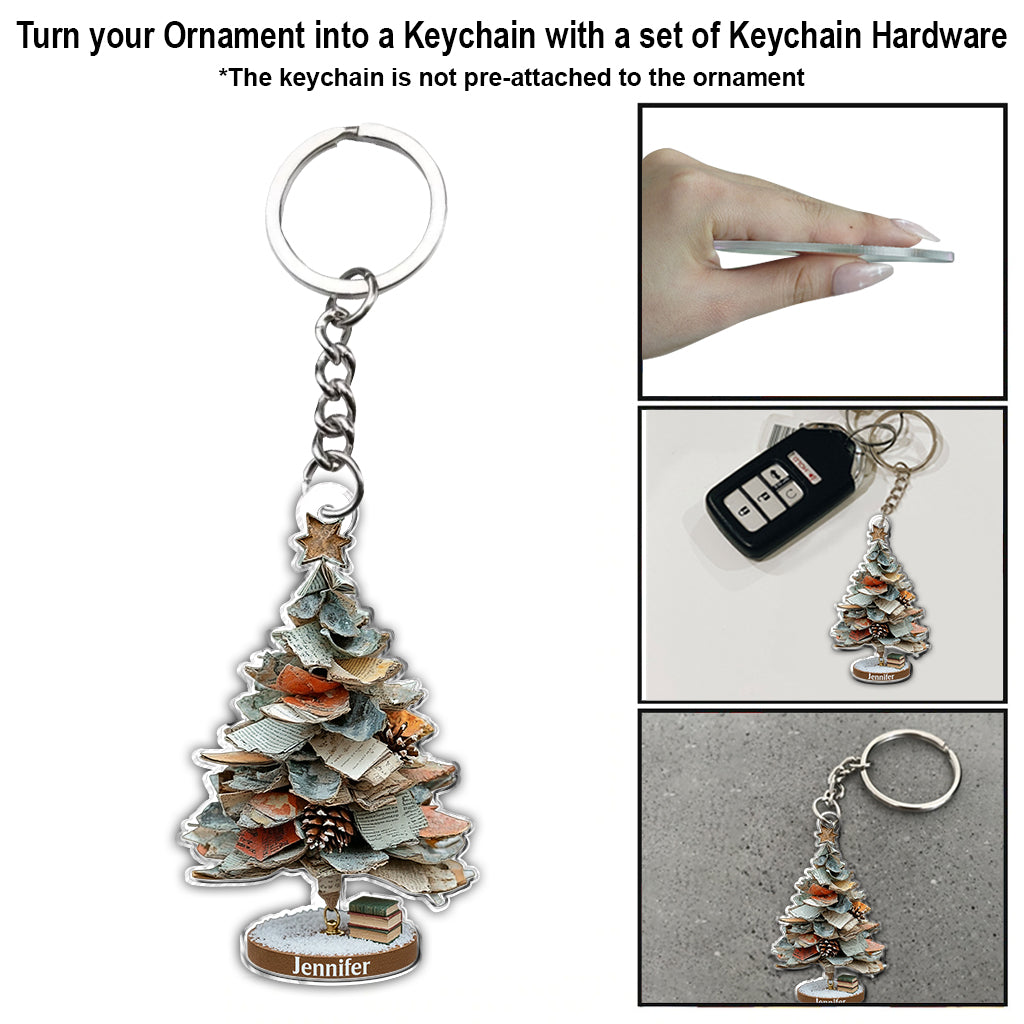 Joyeux Noël aux amoureux des livres ! Ornement de livre personnalisé