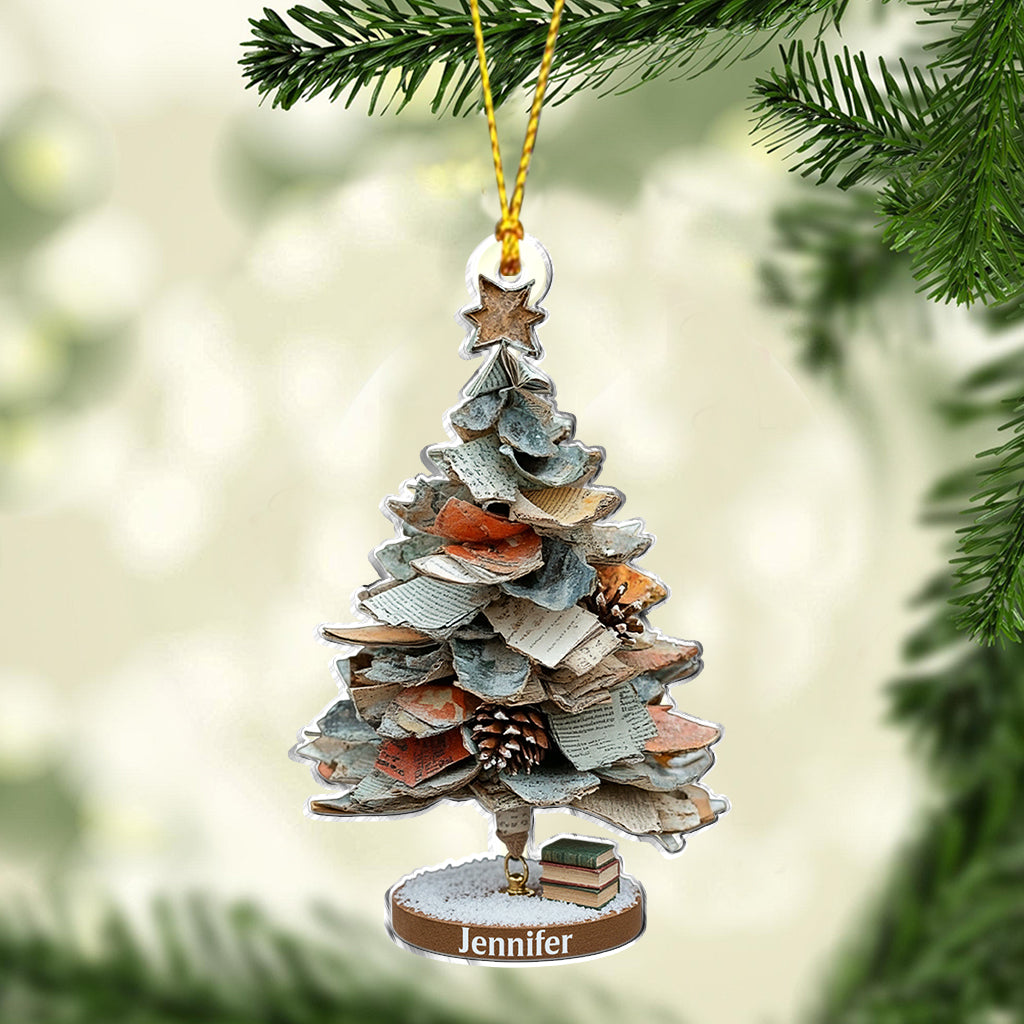 Joyeux Noël aux amoureux des livres ! Ornement de livre personnalisé