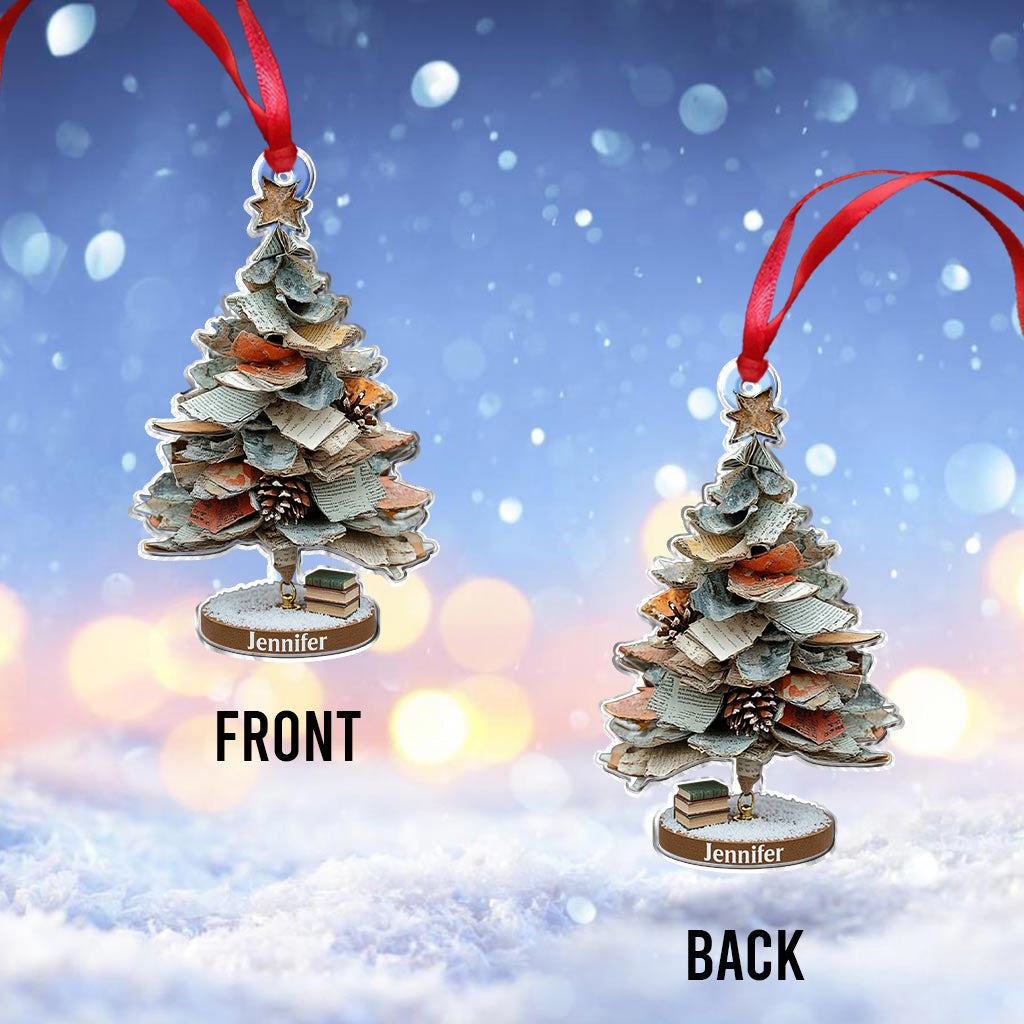 Joyeux Noël aux amoureux des livres ! Ornement de livre personnalisé