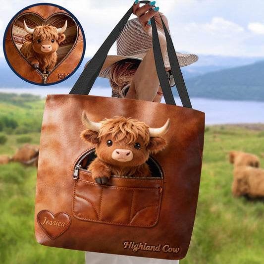 Sac fourre-tout personnalisé « Vaches des Highlands »