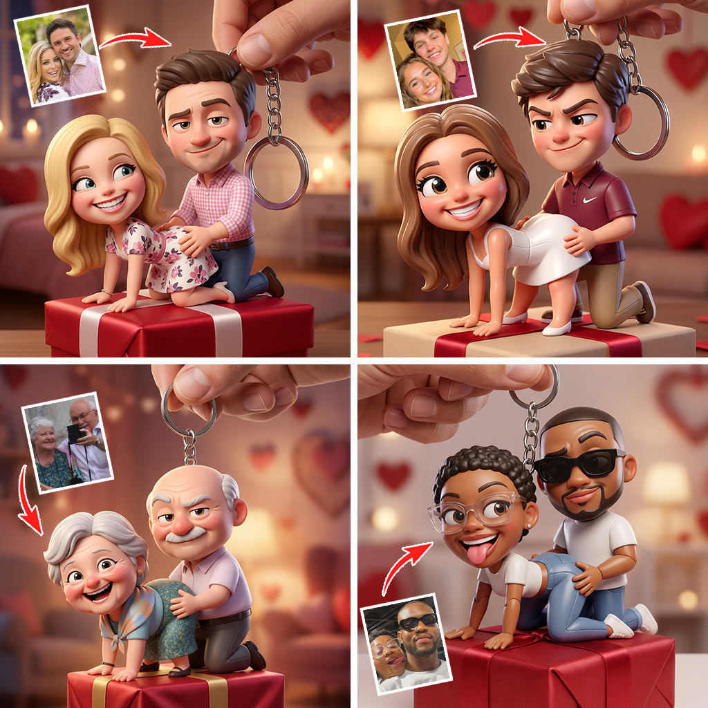 Cute & Dirty - Personalized Spicy Couple Keychain