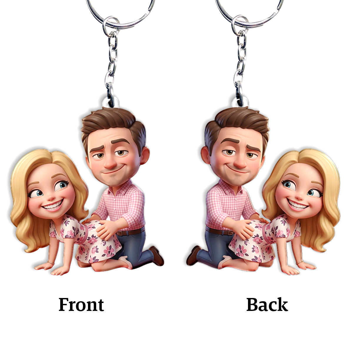 Cute & Dirty - Personalized Spicy Couple Keychain