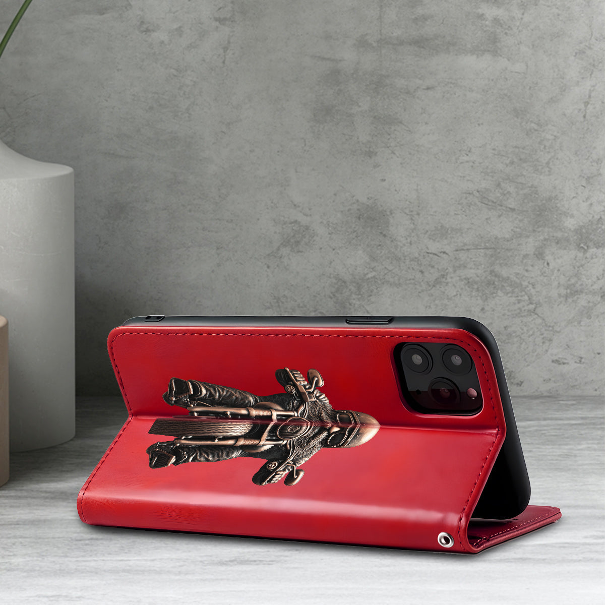 Ne sous-estimez jamais un vieux motard ! – Étui portefeuille/téléphone personnalisé pour motard avec bandoulière