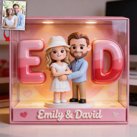 Couple Initial Alphabet Letter - Personalized Couple Custom Shaped Acrylic Plaque