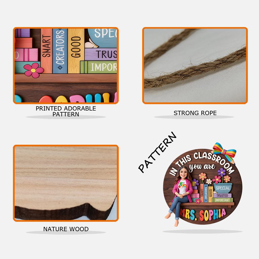 Décor Scolaire - Panneau en Bois Personnalisé pour Enseignant