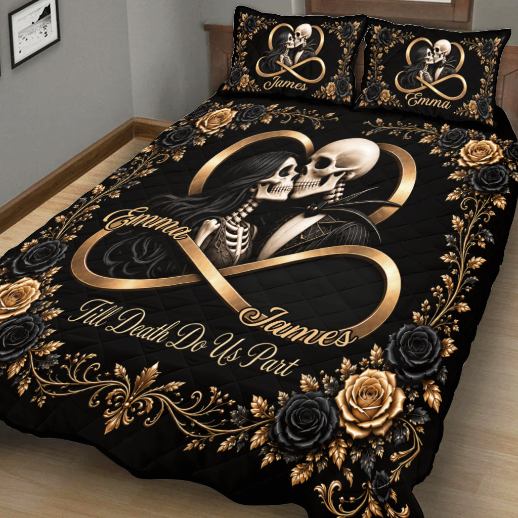 Till Death Do Us Part - Personalized Skull Quilt Set