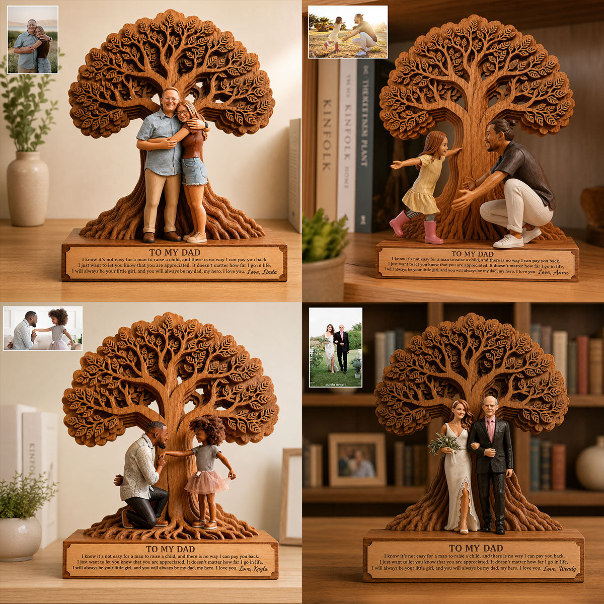 Pour mon père - Plaque en bois personnalisée en forme unique