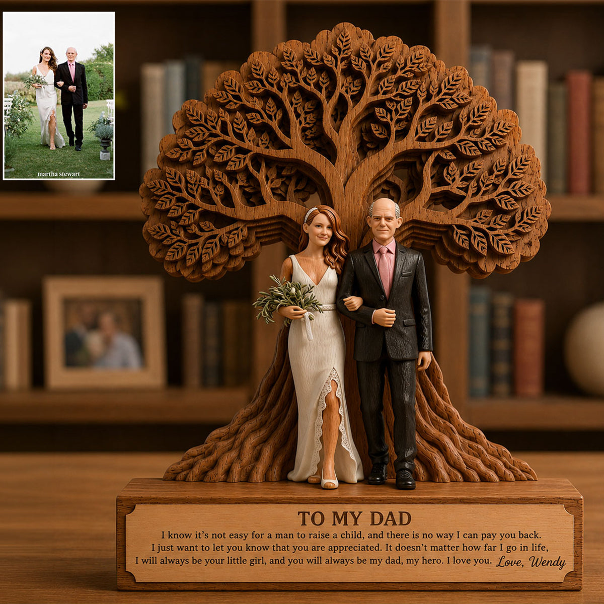 Pour mon père - Plaque en bois personnalisée en forme unique