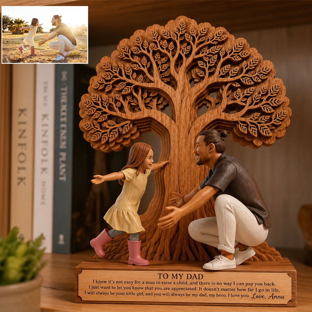 Pour mon père - Plaque en bois personnalisée en forme unique