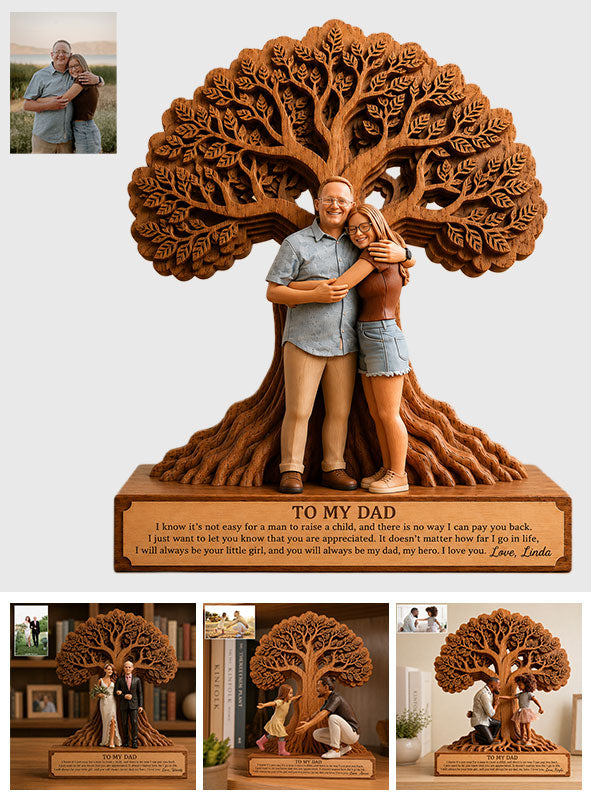 Pour mon père - Plaque en bois personnalisée en forme unique