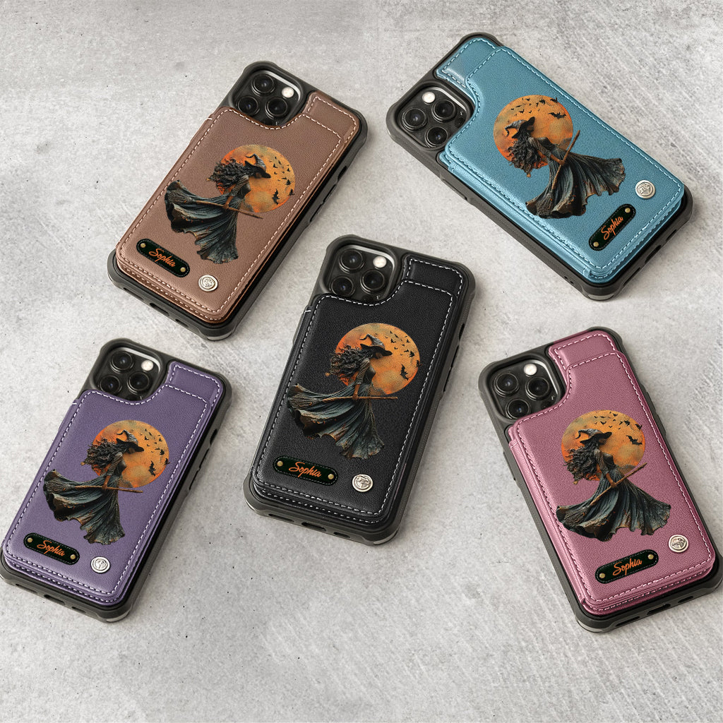 Étui portefeuille de téléphone personnalisé Sorcière Magique