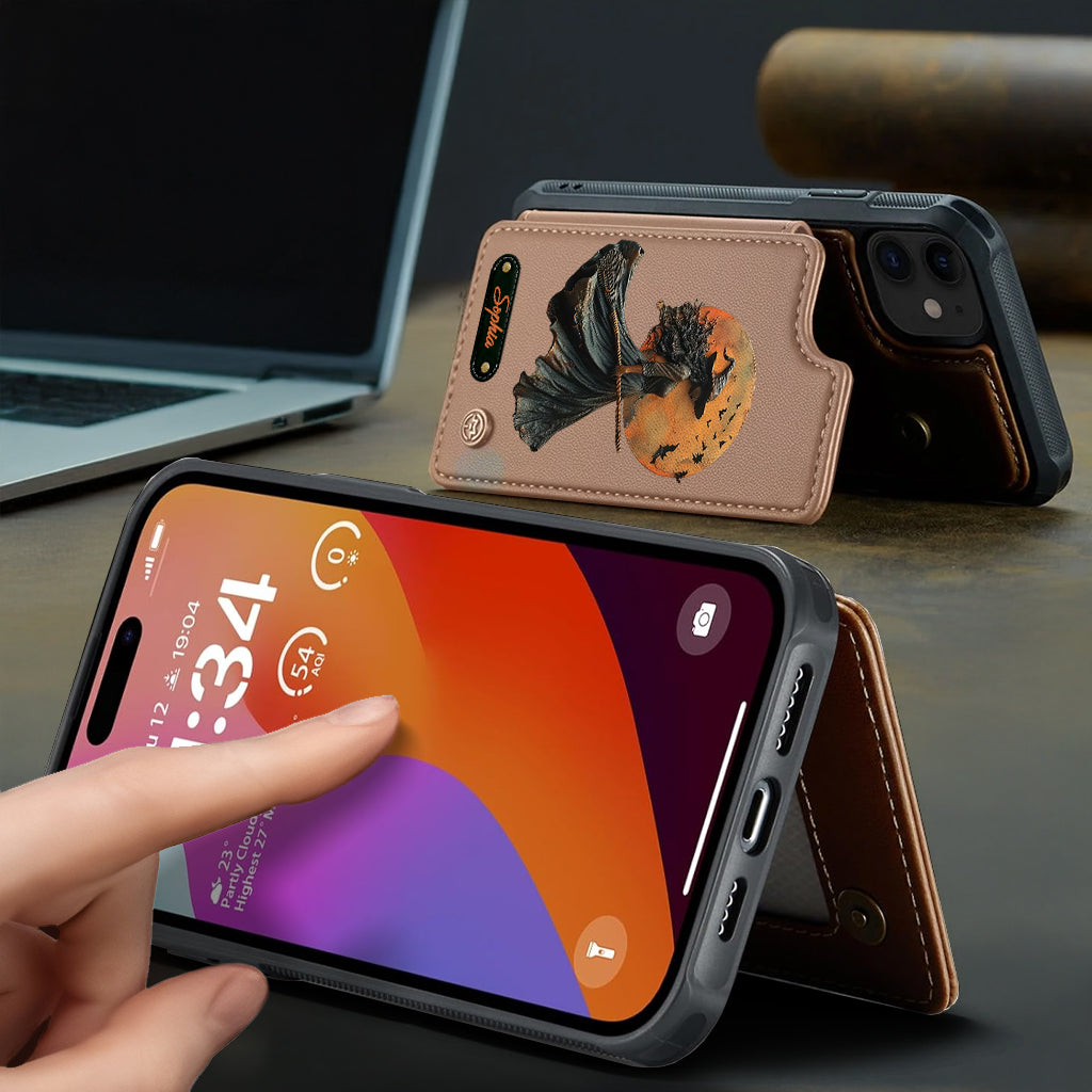 Étui portefeuille de téléphone personnalisé Sorcière Magique