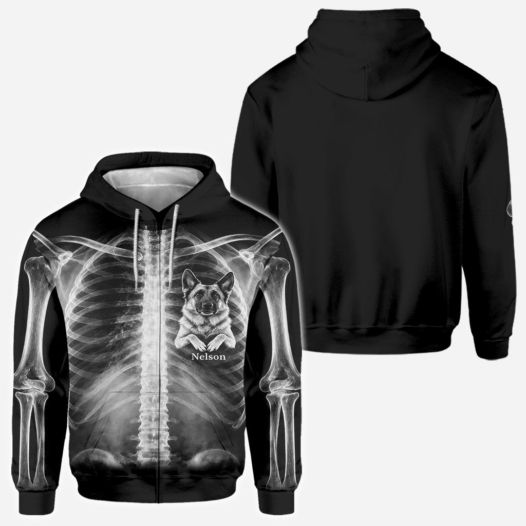 L'X-ray dans mon cœur - Chemise personnalisée pour chien