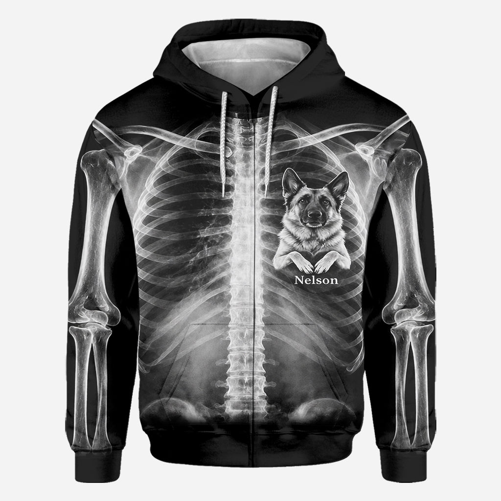 L'X-ray dans mon cœur - Chemise personnalisée pour chien