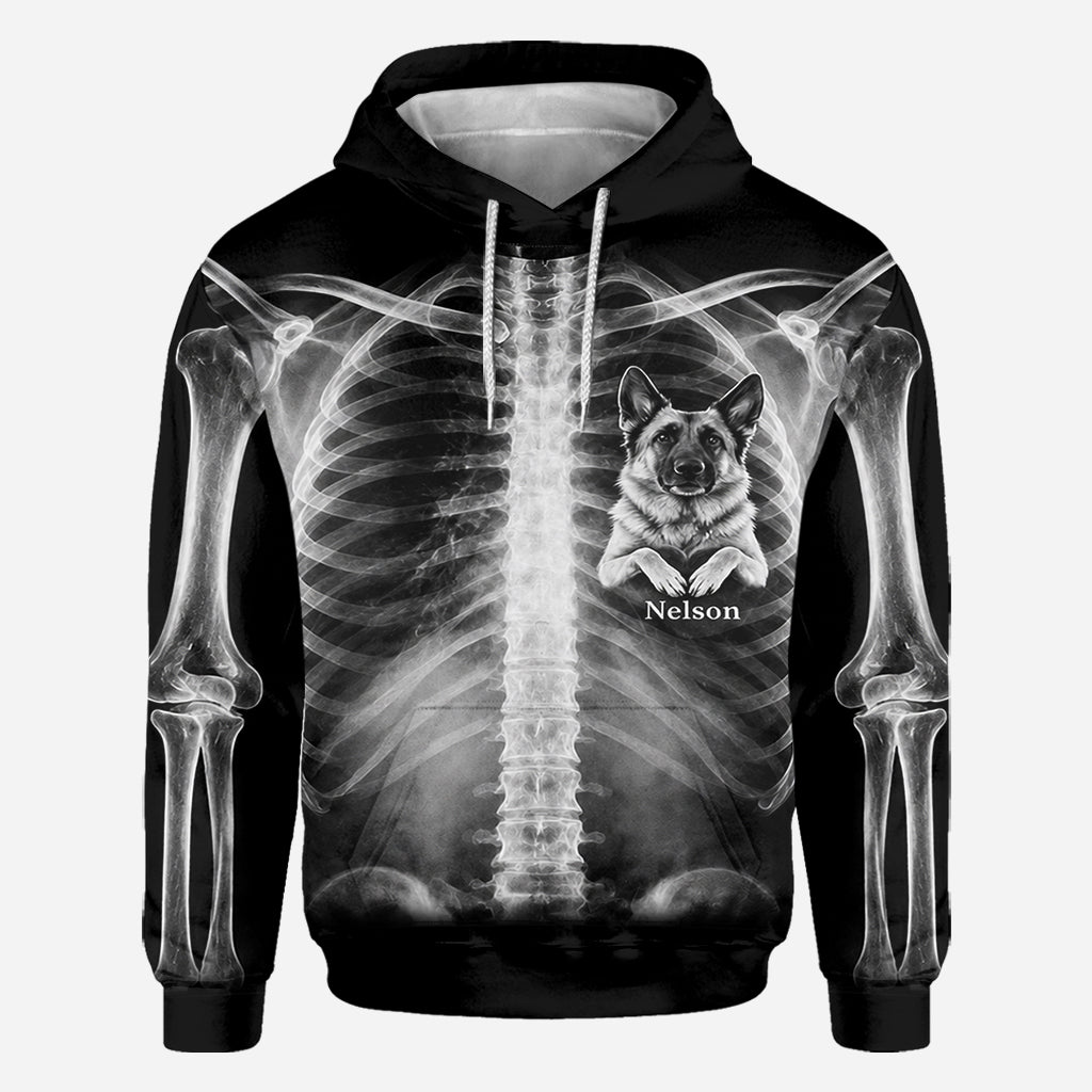L'X-ray dans mon cœur - Chemise personnalisée pour chien