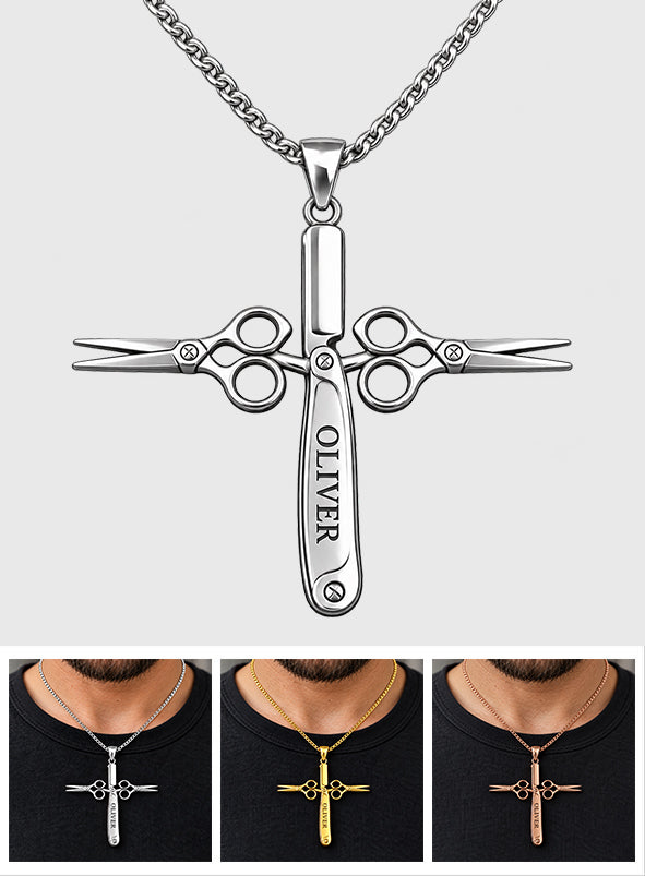 Best Hairdresser - Personalized Hairdresser Shaped Metal Pendant Necklace