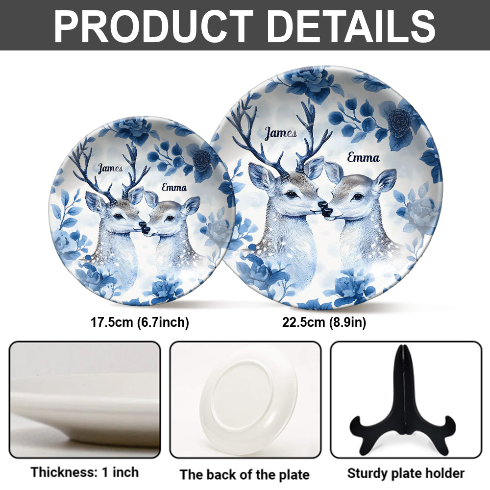 Hunting Couple - Personalized Hunting Ceramic Round Plate