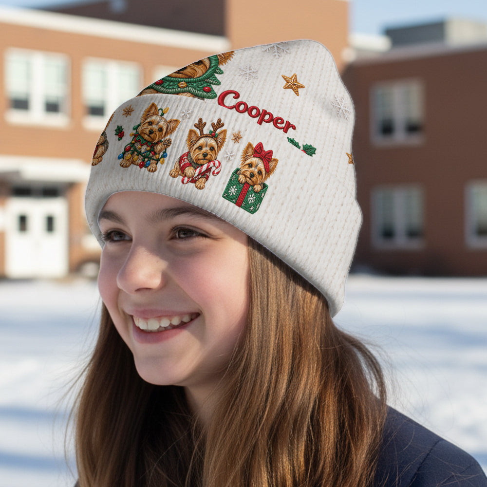 Merry Christmas - Personalized Dog Beanie Hat