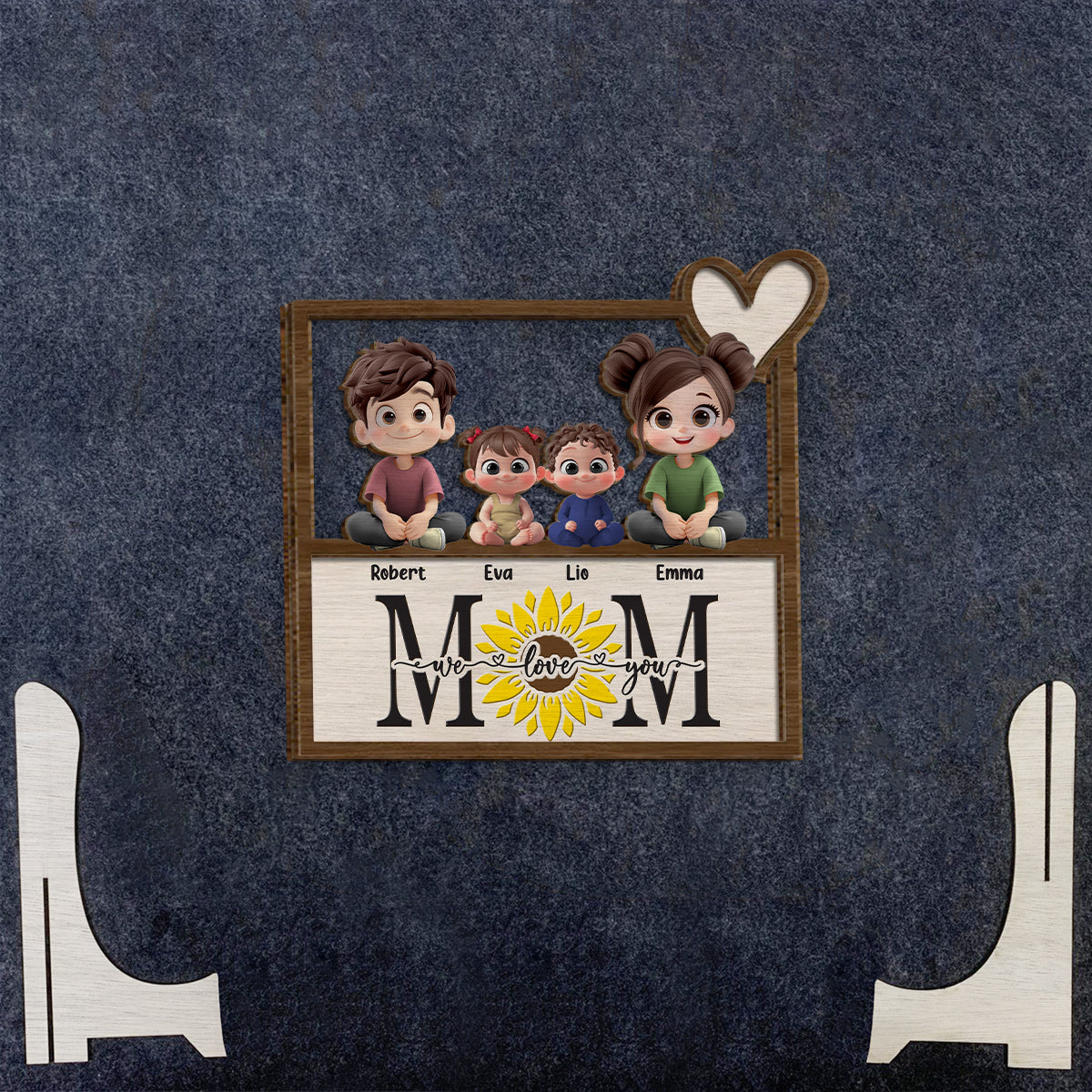 We Love You - Personalized Mother 2 Layered Wood Sign / Wood Plaque