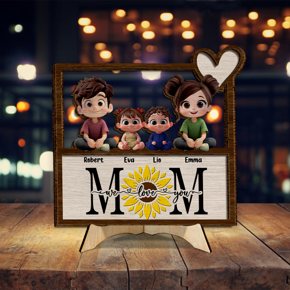 We Love You - Personalized Mother 2 Layered Wood Sign / Wood Plaque