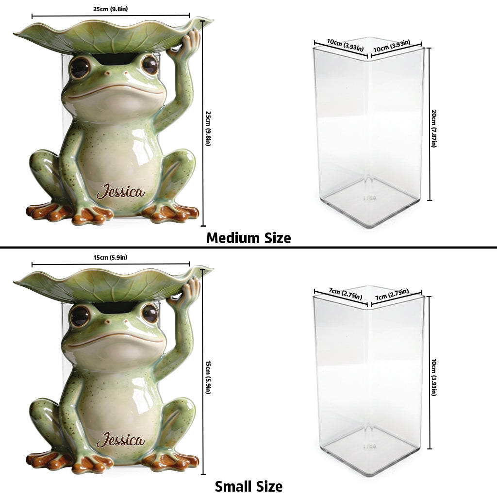 Just A Woman Who Loves Frog - Personalized Frog Acrylic Pot