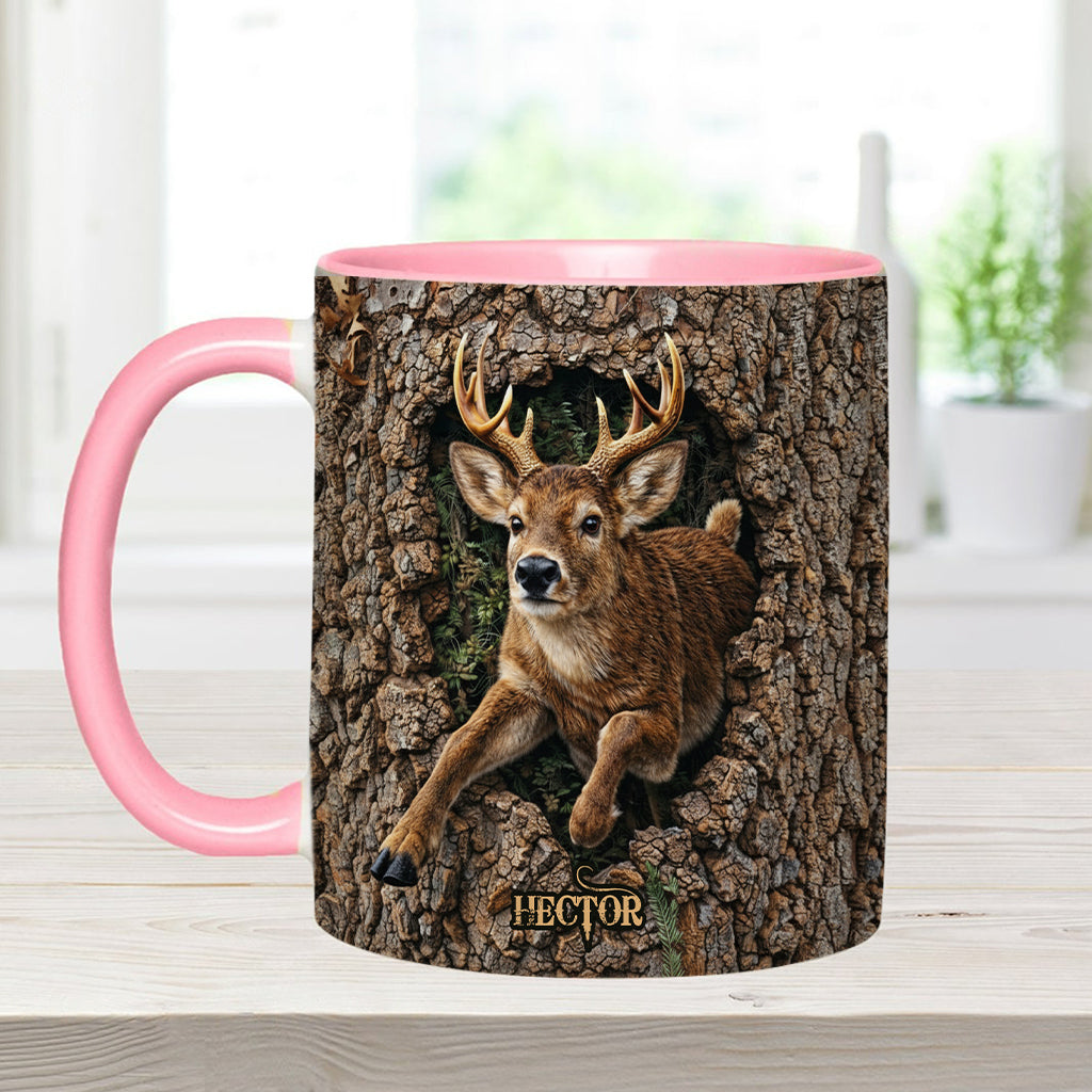 Chasse au cerf, cadeau pour chasseur - Mug et sous-verre personnalisés sur le thème de la chasse
