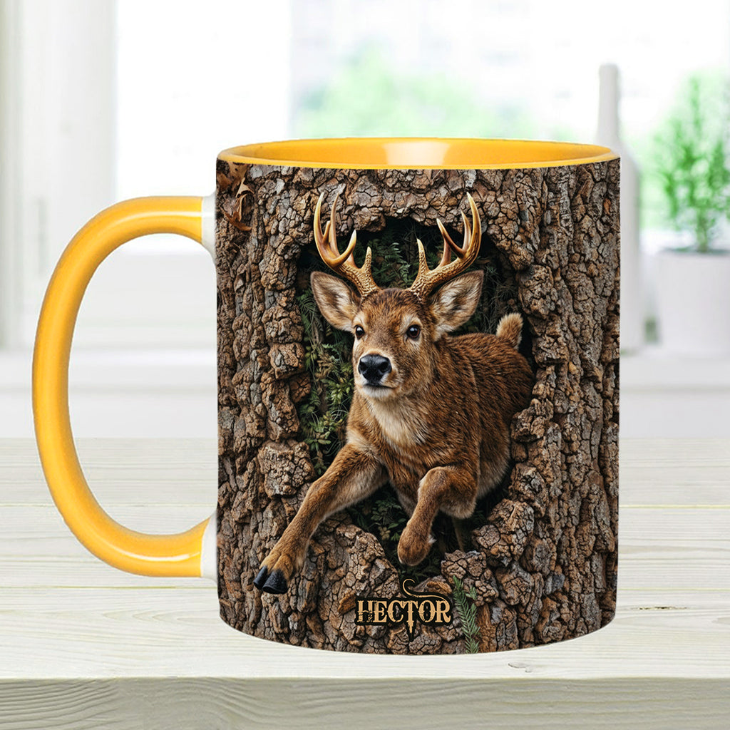 Chasse au cerf, cadeau pour chasseur - Mug et sous-verre personnalisés sur le thème de la chasse