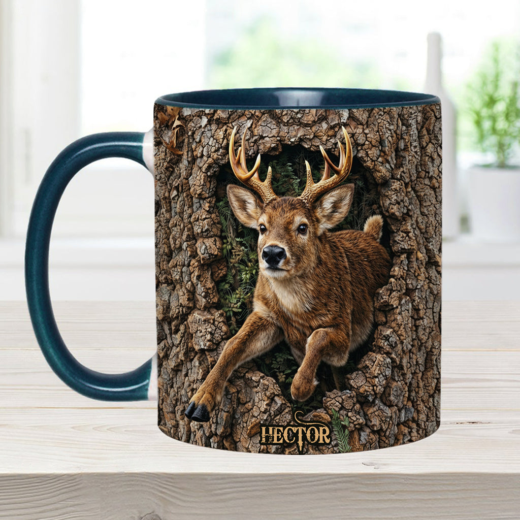 Chasse au cerf, cadeau pour chasseur - Mug et sous-verre personnalisés sur le thème de la chasse