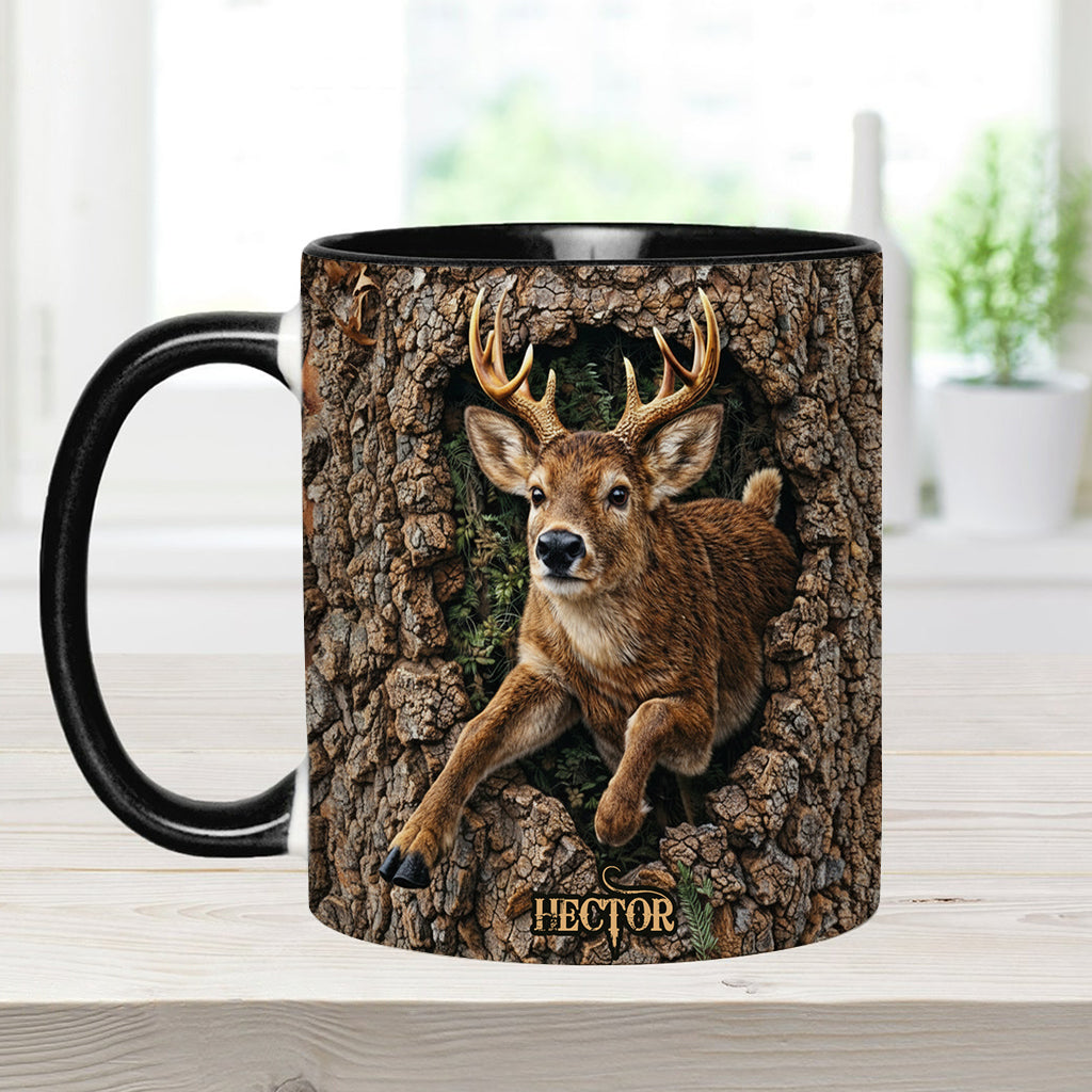 Chasse au cerf, cadeau pour chasseur - Mug et sous-verre personnalisés sur le thème de la chasse
