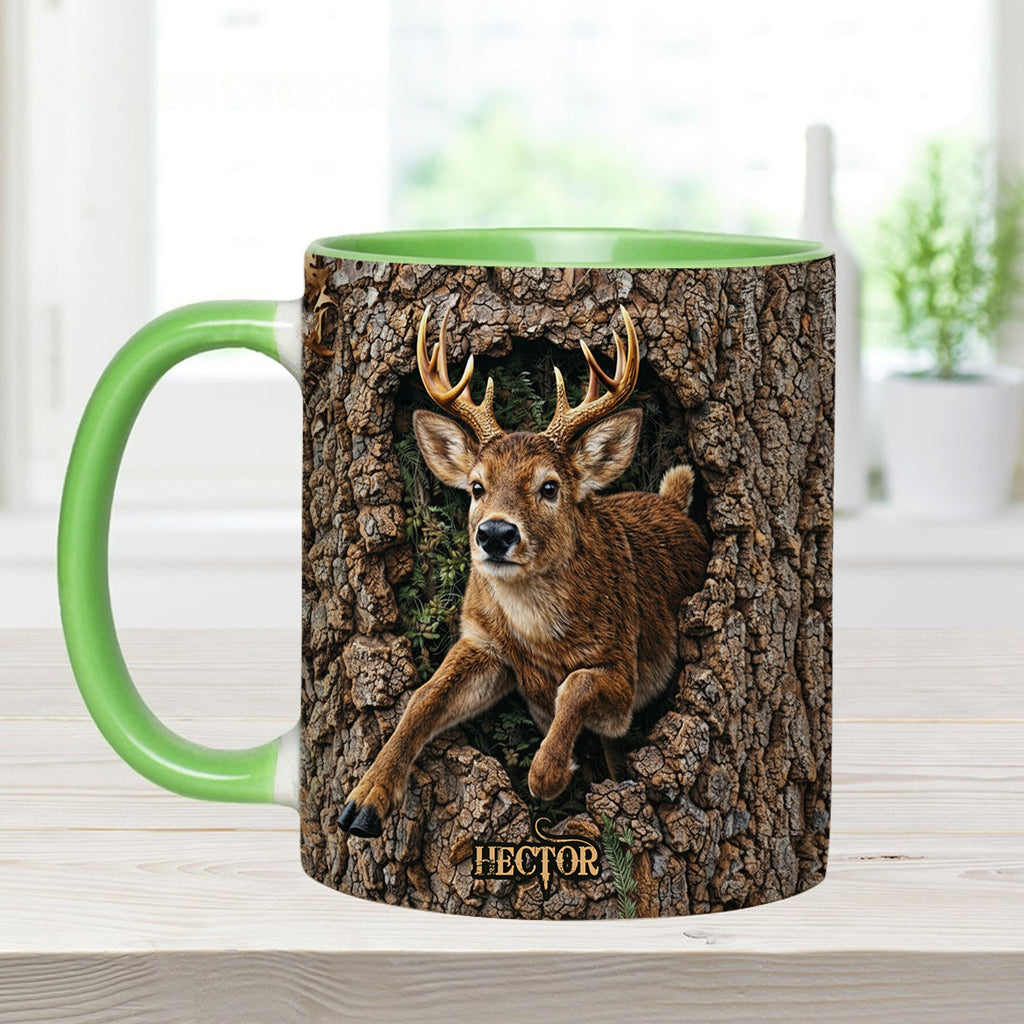 Chasse au cerf, cadeau pour chasseur - Mug et sous-verre personnalisés sur le thème de la chasse