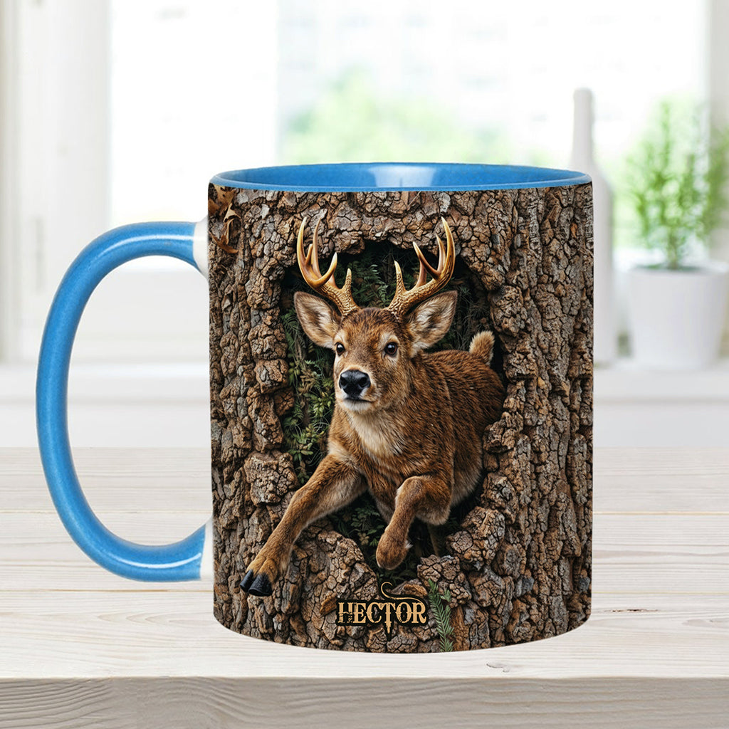 Chasse au cerf, cadeau pour chasseur - Mug et sous-verre personnalisés sur le thème de la chasse