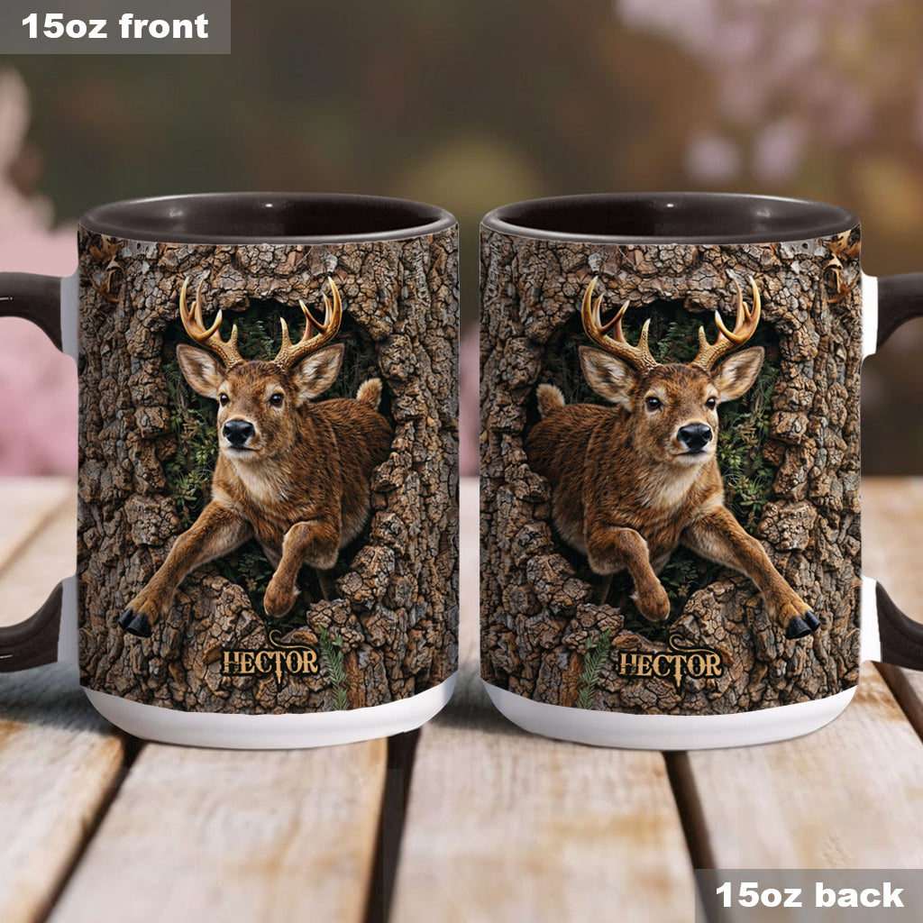 Chasse au cerf, cadeau pour chasseur - Mug et sous-verre personnalisés sur le thème de la chasse