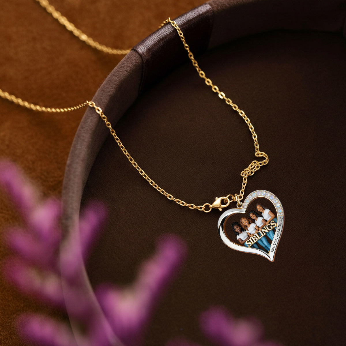 Custom Any Photo Gift For Sister - Personalized Sister Shaped Metal Pendant Necklace