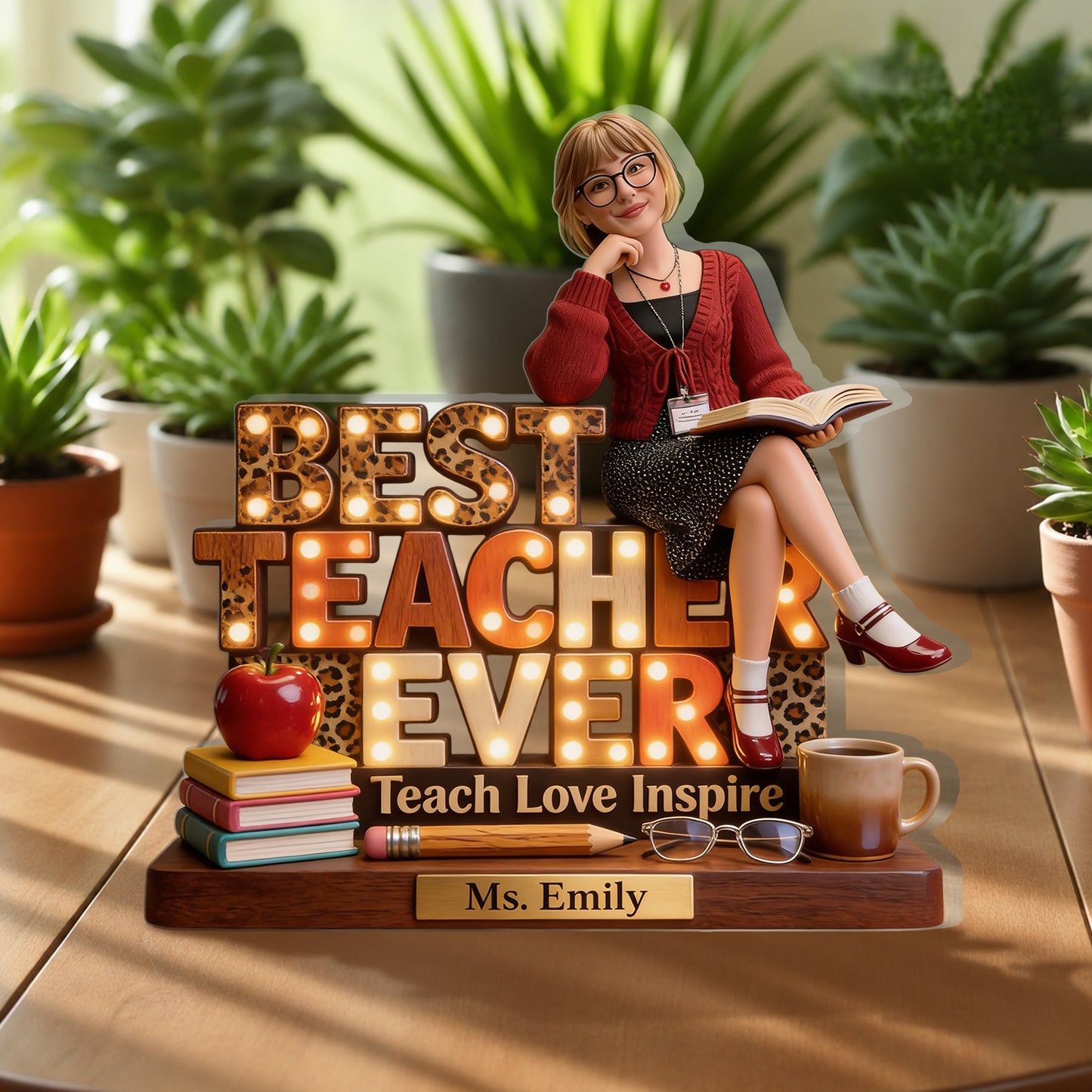 Best Teacher - Personalized Teacher 2-Side Printed Acrylic Plaque