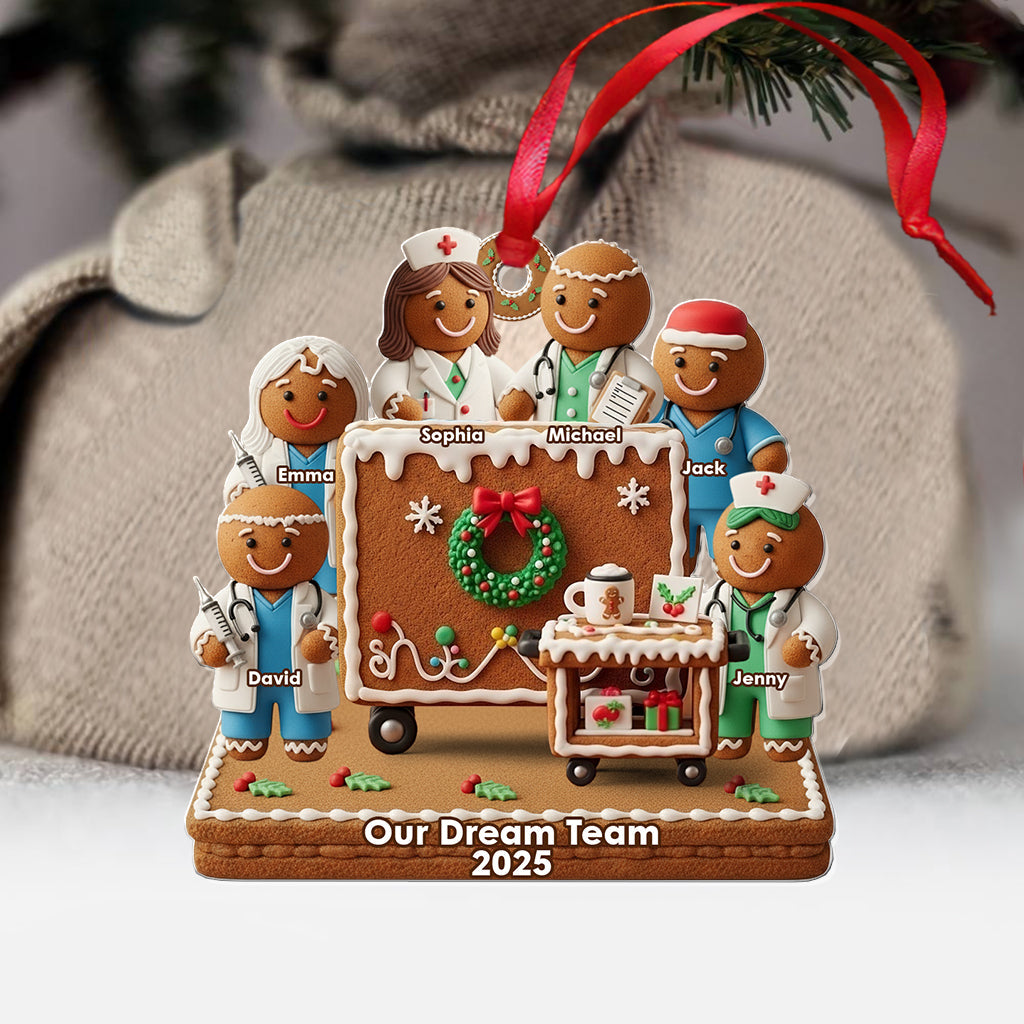 Hospital Dream Team - Personalized Nurse Transparent Ornament