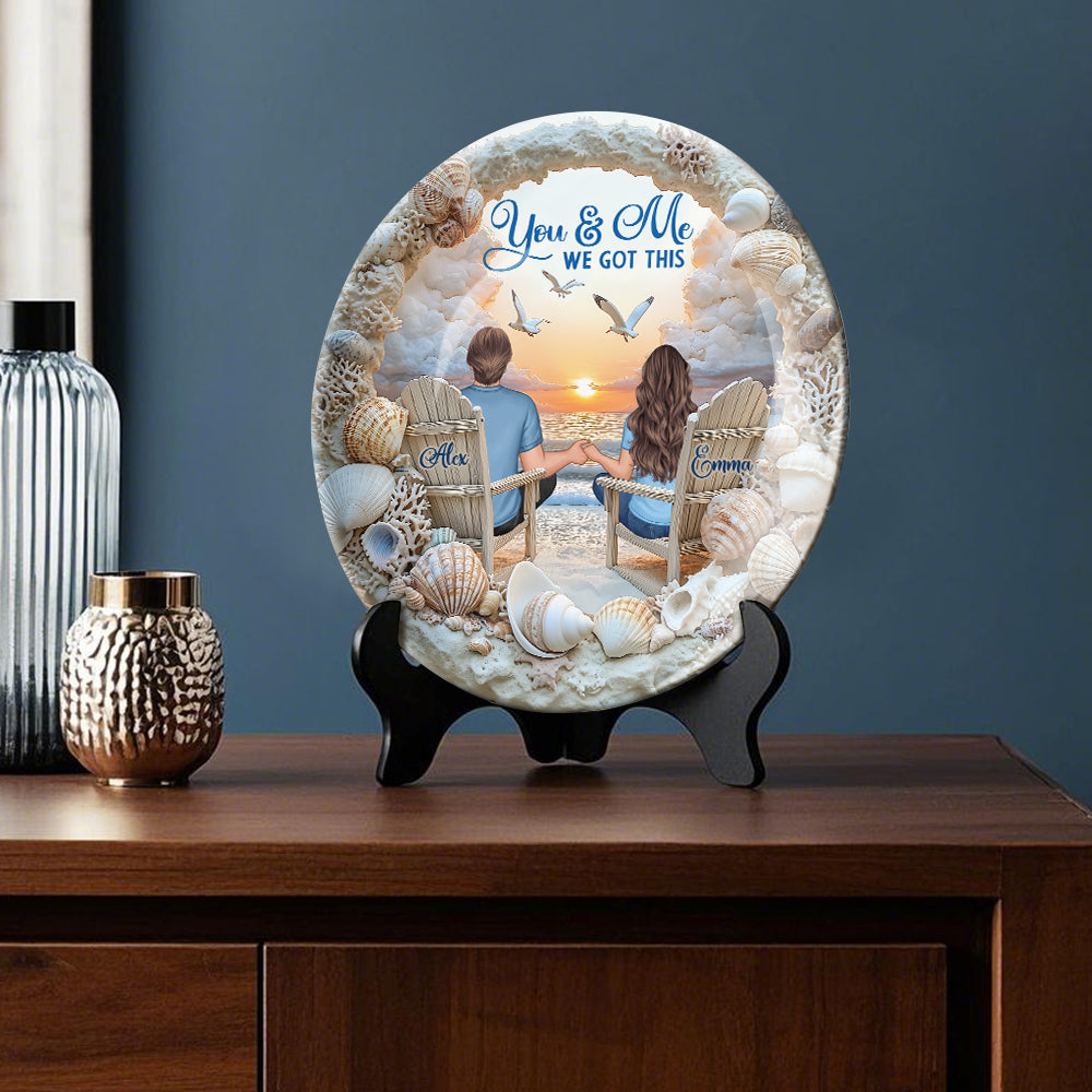 You And Me We Got This - Personalized Couple Ceramic Round Plate