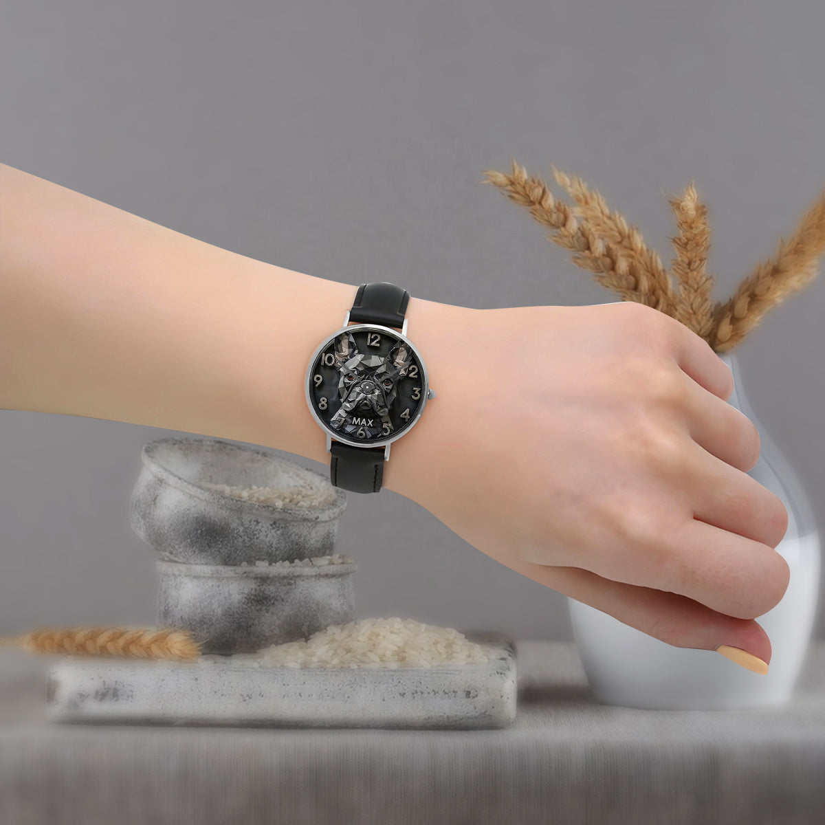 Montre personnalisée Bouledogue français - Montre à main Bouledogue français stylée