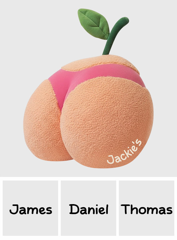 Coussin en fausse fourrure personnalisé en forme de pêche pour couple